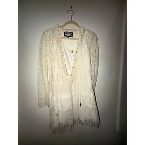 Size 2 , two piece dress white slip and lace Meghan dress